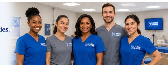 A Time To Care team wearing company uniforms